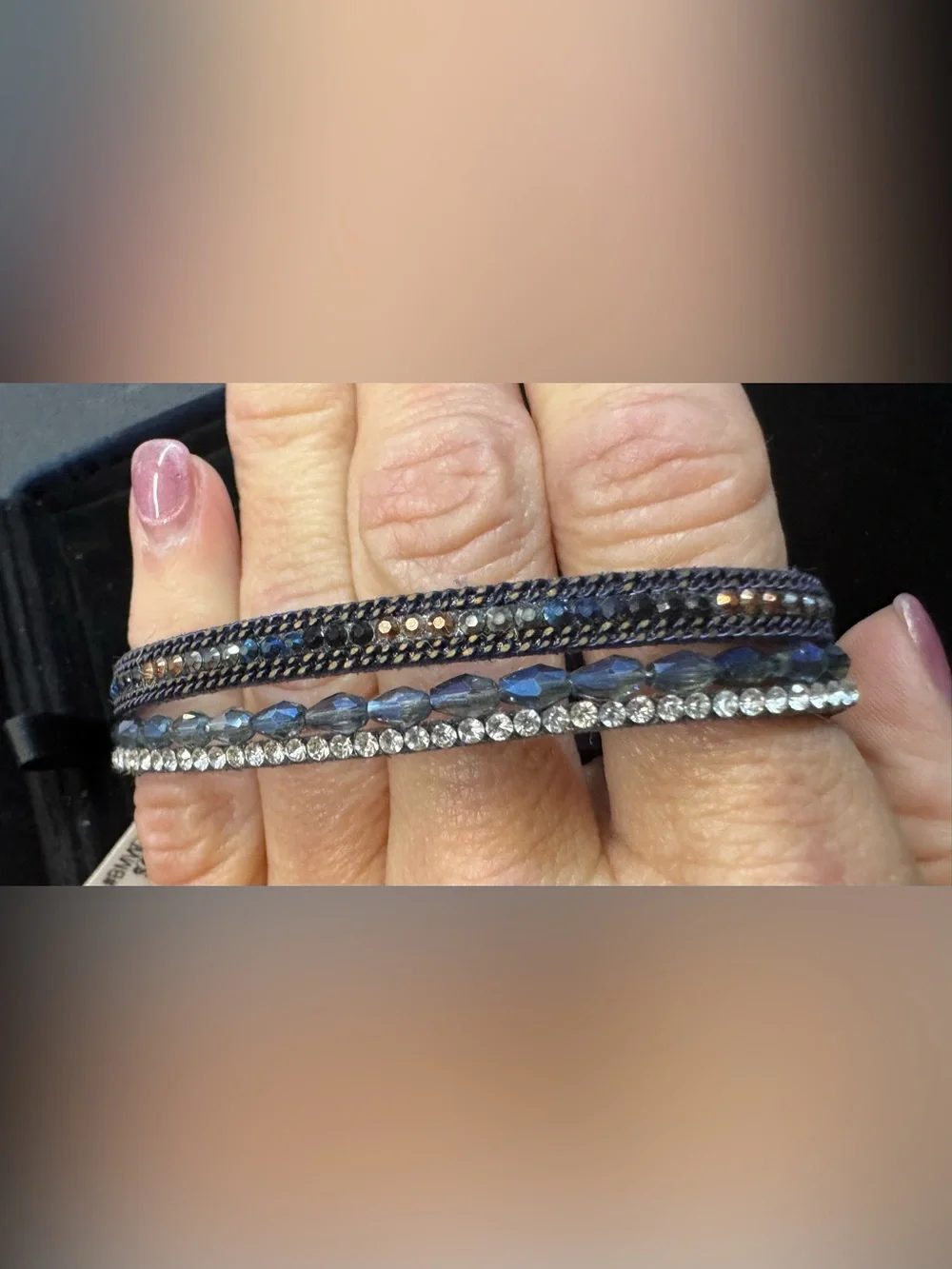 Set of 4 Women's Multi-Stack Bracelet Sets in Blue, Silver, Navy, and Pastel